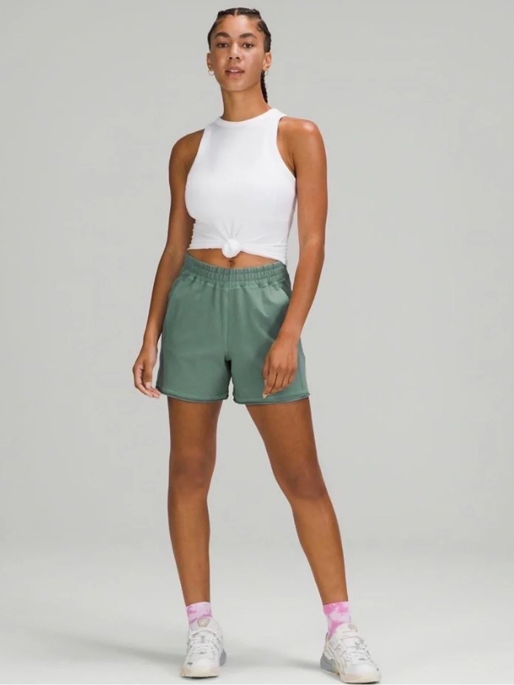 lululemon athletica LA High Rise Olive Green Athletic Shorts